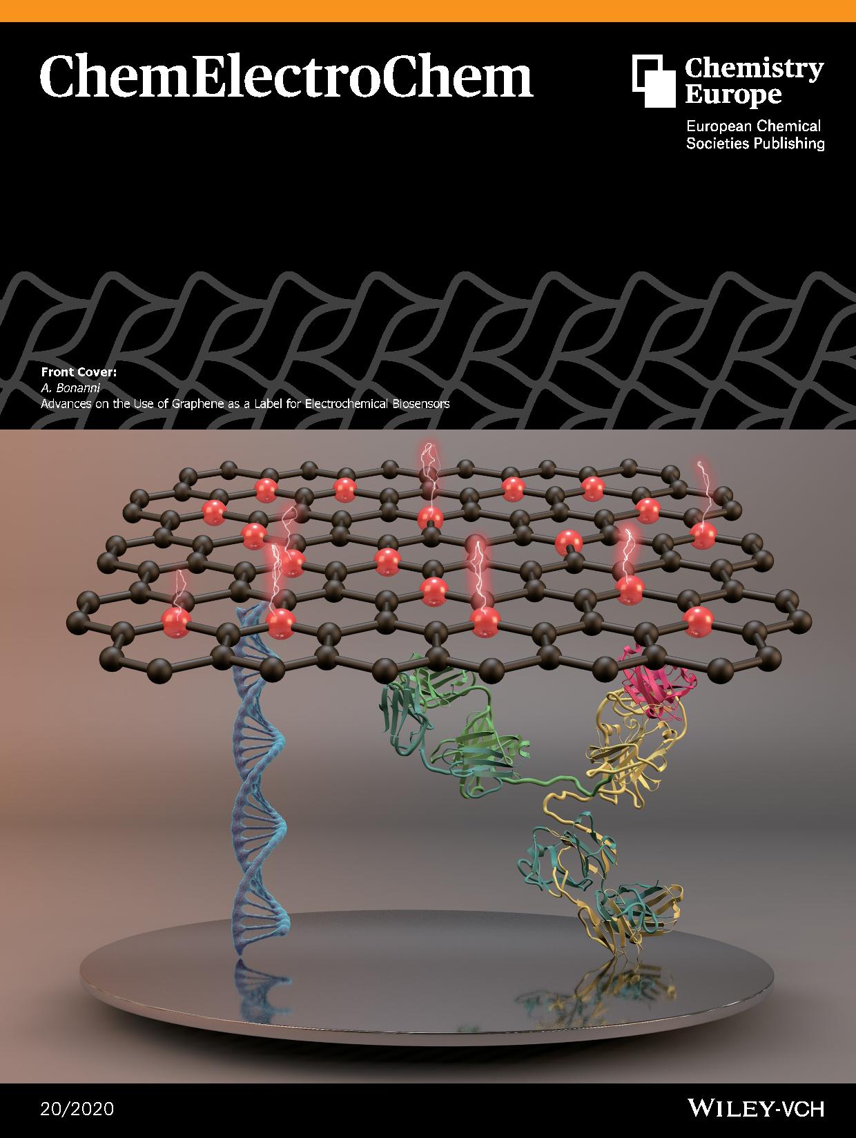 LetPub Journal Cover Art Design - Advances on the Use of Graphene as a Label for Electrochemical Biosensors (ChemElectroChem 20/2020)